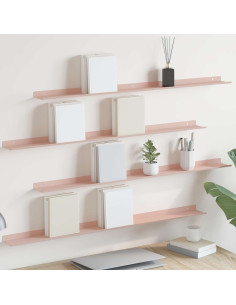 Scaffale da parete con lo scaffale 4 pcs Rosa 100 x 9 x 2,5 cm