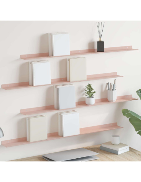 Scaffale da parete con lo scaffale 4 pcs Rosa 100 x 9 x 2,5 cm