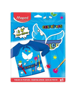 GREMBIULE MANICHE LUNGHE BLU