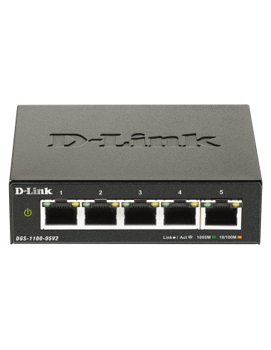 D-Link DGS-1100-05V2/E switch di rete Gestito L2 Gigabit Ethernet (10/100/1000) Nero