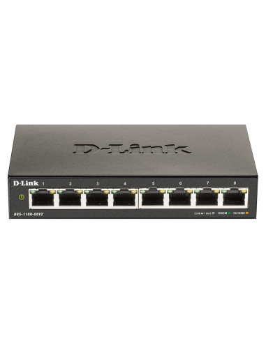D-Link DGS-1100-08V2 Gestito L2 Gigabit Ethernet (10/100/1000) Nero