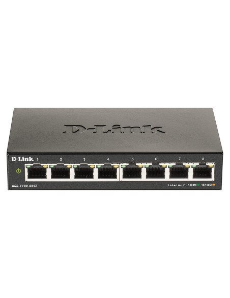 D-Link DGS-1100-08V2 Gestito L2 Gigabit Ethernet (10/100/1000) Nero