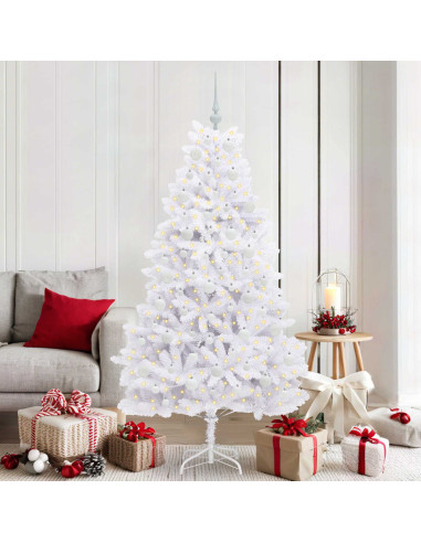 Albero di Natale Artificiale con Rami Pieghevoli Bianco 180 cm