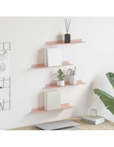 Scaffale da parete con lo scaffale 4 pcs Rosa 40 x 9 x 2,5 cm
