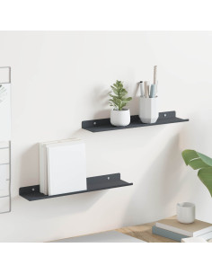 Scaffale da parete 2 pcs Antracite 40 x 9 x 2,5 cm