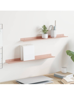 Scaffale da parete con lo scaffale 2 pcs Rosa 60 x 9 x 2,5 cm
