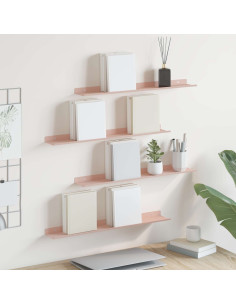 Scaffale da parete con lo scaffale 4 pcs Rosa 60 x 9 x 2,5 cm