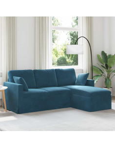 Divano Blu 198 x 134 x 80 cm Velluto
