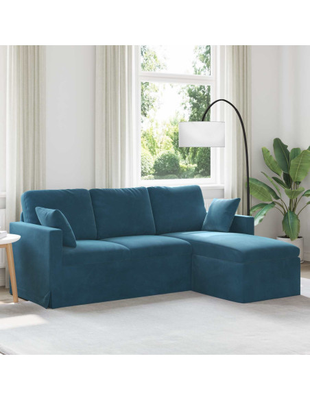 Divano Blu 198 x 134 x 80 cm Velluto