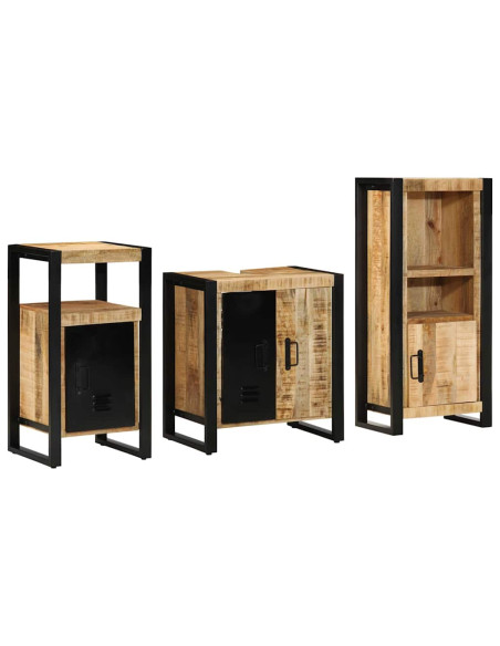 Set di mobili per il bagno 3 pcs Legno di mango massello