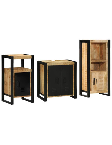 Set di mobili per il bagno 3 pcs Legno di mango massello