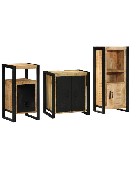 Set di mobili per il bagno 3 pcs Legno di mango massello