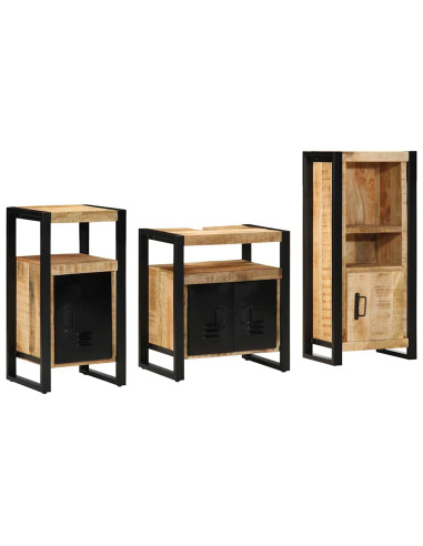 Set di mobili per il bagno 3 pcs Legno di mango massello