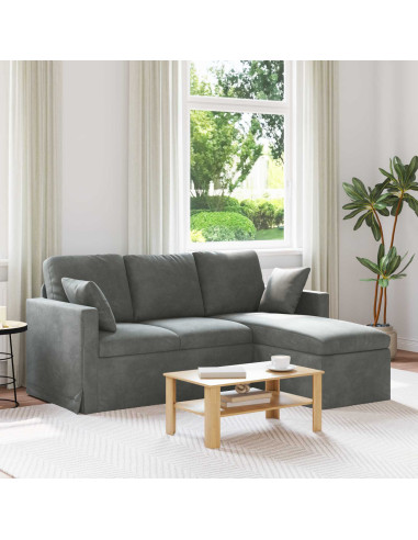 Divano Grigio scuro 198 x 134 x 80 cm Velluto