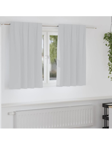 Tende Blackout con Anelli 2 pcs Grigio Chiaro 140 x 140 cm