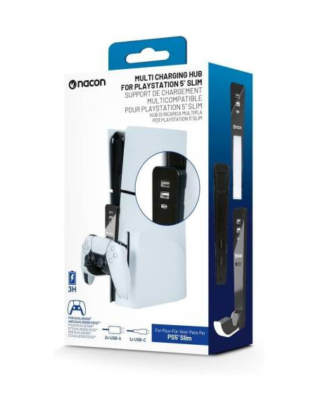 PS5 Nacon Base di Ricarica Dual Sense/Edge + Hub USB