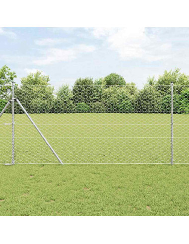 Palo della recinzione Argento 25 x 1 m (rete da 50 mm) Acciaio