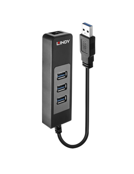 Lindy 43176 hub di interfaccia USB 3.2 Gen 1 (3.1 Gen 1) Type-A 5000 Mbit/s Nero