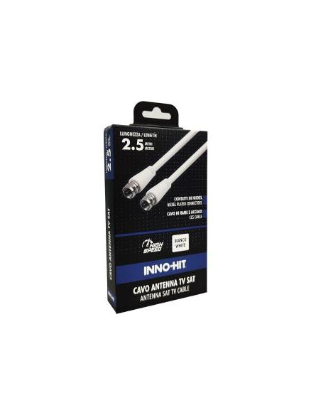 Inno-Hit Cavo Antenna E84623 Sat Coassiale 2.5m Bianco