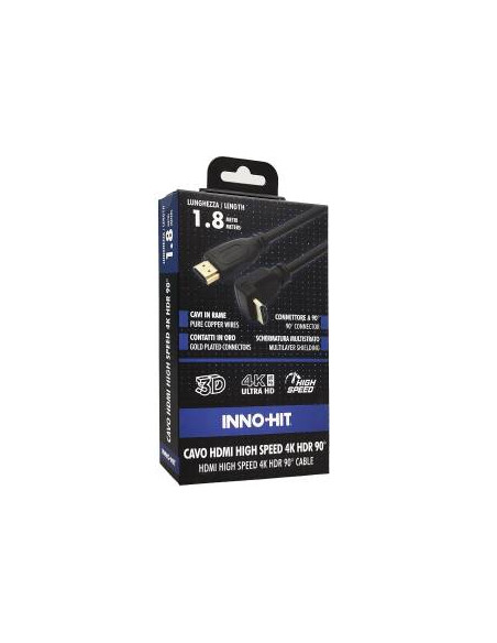 Inno-Hit Cavo HDMI High-Speed Connettore 90 4K HDR 1.8m Nero