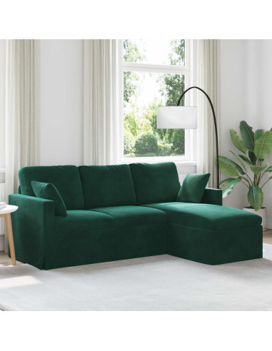 Divano Verde Scuro 198 x 134 x 80 cm Velluto