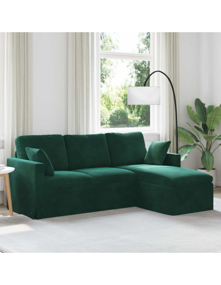 Divano Verde Scuro 198 x 134 x 80 cm Velluto