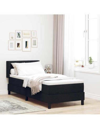 Letto a molle con materasso Nero 200 x 80 cm Poliestere