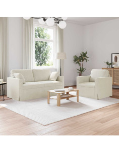 Divano 2 pcs Crema 158 x 78 x 80 cm Velluto