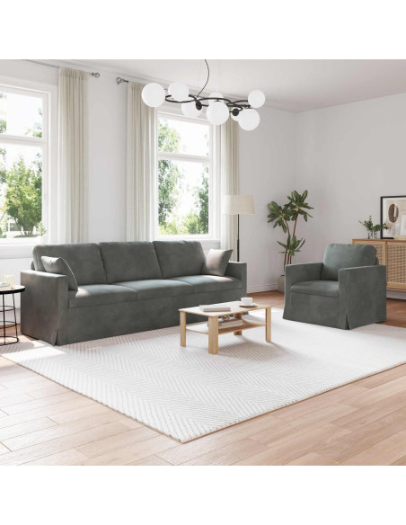 Divano 2 pcs Grigio scuro 228 x 78 x 80 cm Velluto