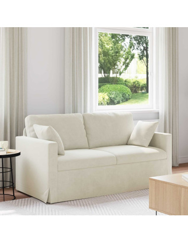 Divano Crema 158 x 78 x 80 cm Velluto