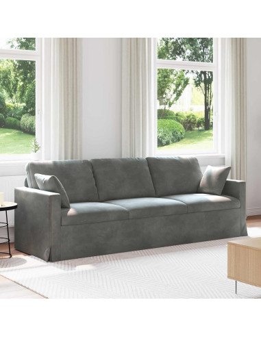 Divano Grigio scuro 228 x 78 x 80 cm Velluto