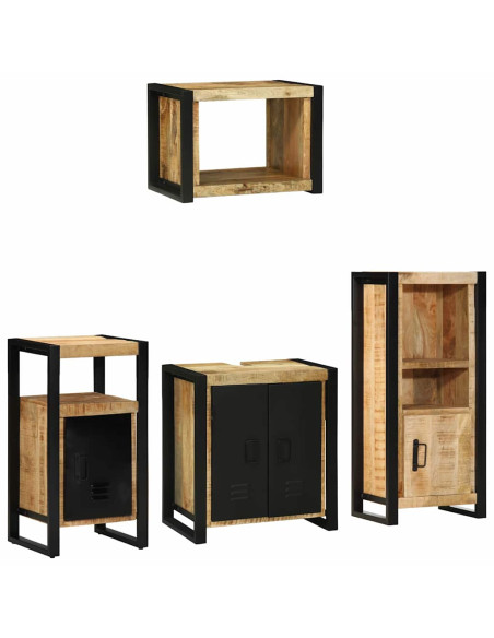 Set di mobili per il bagno 4 pcs Legno di mango massello