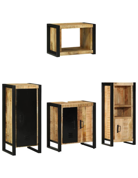 Set di mobili per il bagno 4 pcs Legno di mango massello