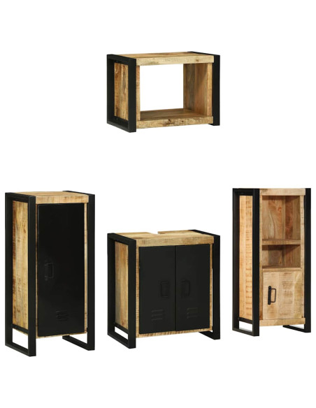 Set di mobili per il bagno 4 pcs Legno Recuperato Massello