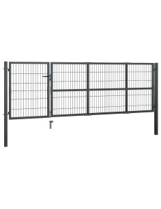 Cancello da Giardino con Pali in Acciaio 350x100 cm Antracite