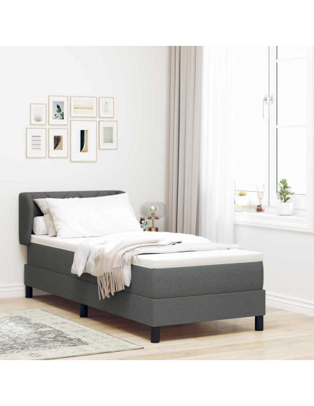 Letto a molle con materasso Grigio scuro 80 x 200 cm Tessuto