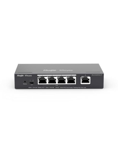 REYEE SMART SWITCH POE GIGABIT 5 P., 4 P. POE/POE+, POE POWER BUDGET 54W (CHASSIS METALLICO DESKTOP)