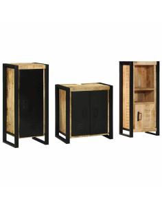 Set di mobili per il bagno 3 pcs Legno di mango massello