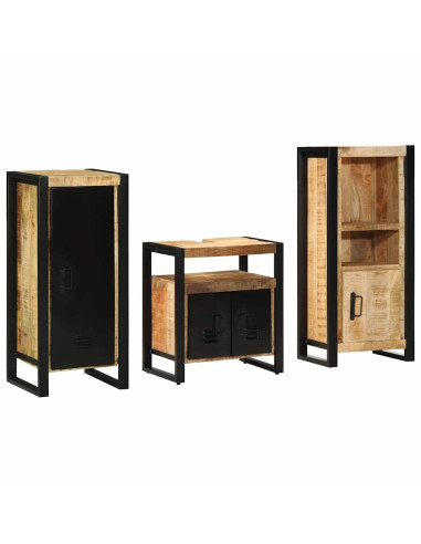 Set di mobili per il bagno 3 pcs Legno di mango massello