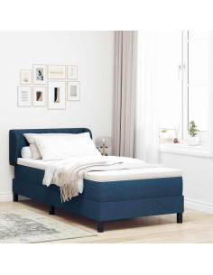 Letto a molle con materasso Blu 100 x 200 cm Tessuto