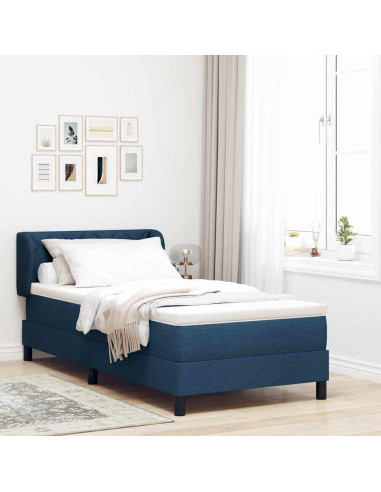 Letto a molle con materasso Blu 100 x 200 cm Tessuto