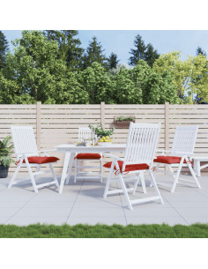 Cuscini per Sedia 4 pz Rossi 50x50x7 cm Tessuto Oxford