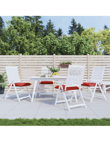 Cuscini per Sedia 4 pz Rossi 50x50x7 cm Tessuto Oxford