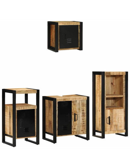 Set di mobili per il bagno 4 pcs Legno di mango massello