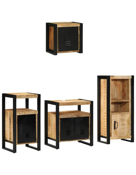 Set di mobili per il bagno 4 pcs Legno di mango massello