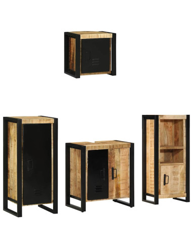 Set di mobili per il bagno 4 pcs Legno di mango massello
