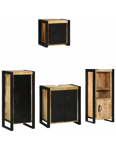 Set di mobili per il bagno 4 pcs Legno di mango massello