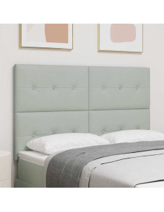 Testiera LED con testiera Grigio chiaro 160 cm Poliestere