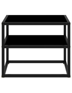 322852  Console Table Black 50x40x40 cm Tempered Glass