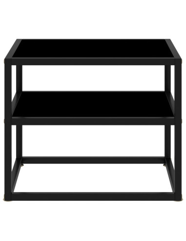 322852  Console Table Black 50x40x40 cm Tempered Glass